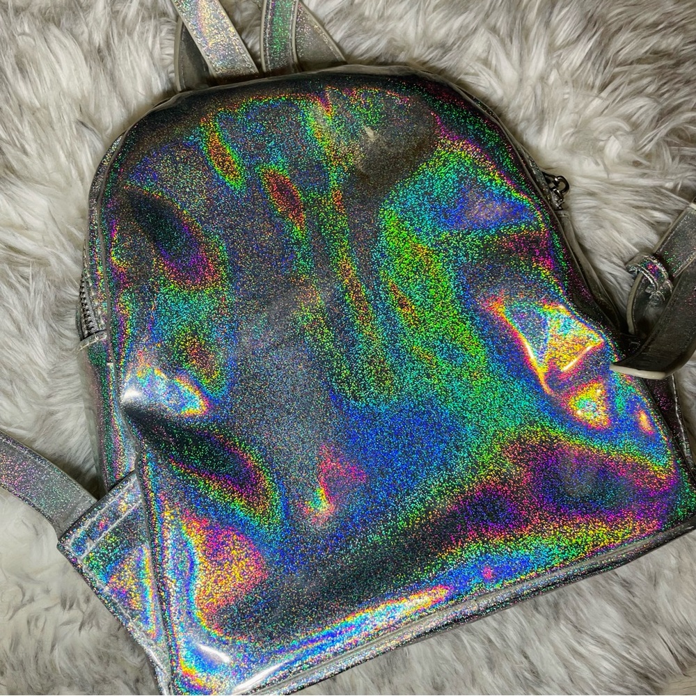 Holographic Silver Mini Backpack - image 2